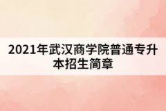 2021年武汉商学院普通专升本招生简章