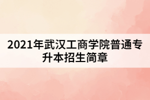 2021年武汉工商学院普通专升本招生简章