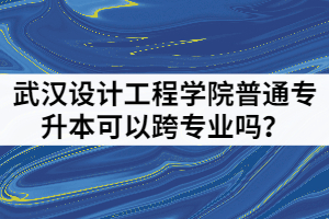 2021年武汉设计工程学院普通专升本可以跨专业吗？该怎样备考？