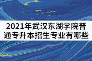 2021年武汉东湖学院普通专升本招生专业有哪些的