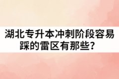 湖北专升本冲刺阶段容易踩的雷区有那些？