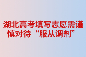 湖北高考填写志愿需谨慎对待“服从调剂” 