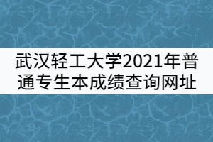 武汉轻工大学2021年普通专生本成绩查询网址