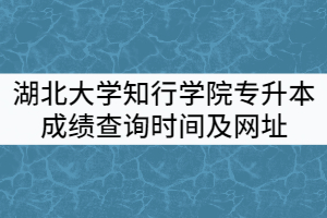 2021年湖北大学知行学院专升本成绩查询时间及网址