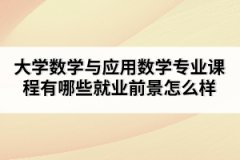 大学数学与应用数学专业课程有哪些就业前景怎么样