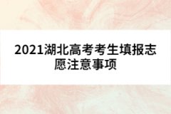 2021湖北高考考生填报志愿注意事项