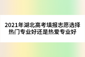 2021年湖北高考填报志愿选择热门专业好还是热爱专业好