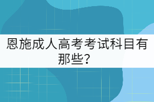 恩施成人高考考试科目有那些？