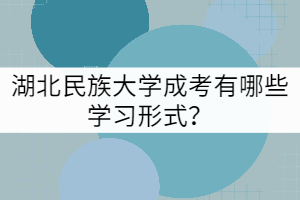 湖北民族大学成考有哪些学习形式？