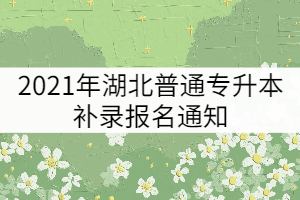 2021年湖北普通专升本补录报名通知