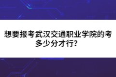 想要报考武汉交通职业学院的考多少分才行？