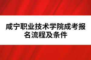 咸宁职业技术学院成考报名流程及条件