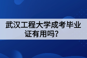 武汉工程大学成考毕业证有用吗？