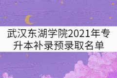 武汉东湖学院2021年专升本补录预录取考生名单公示