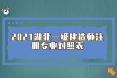 2021湖北一级建造师注册专业对照表