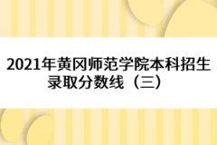 2021年黄冈师范学院本科招生录取分数线（三） 