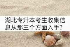 湖北专升本考生收集信息主要从那三个方面入手？