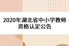 2020年湖北省中小学教师资格认定公告