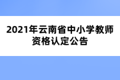 2021年云南省中小学教师资格认定公告