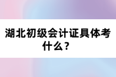 湖北初级会计证具体考什么？