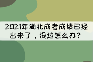 2021年湖北成考成绩已经出来了，没过怎么办？