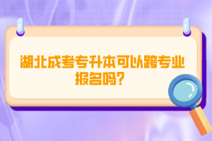 湖北成考专升本可以跨专业报名吗？