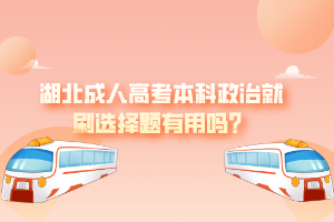 湖北成人高考本科政治就刷选择题有用吗？