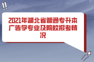 2021年湖北省普通专升本广告学专业及院校报考情况