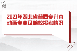 2021年湖北省普通专升本动画专业及院校报考情况