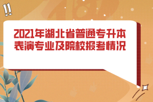 2021年湖北省普通专升本表演专业及院校报考情况