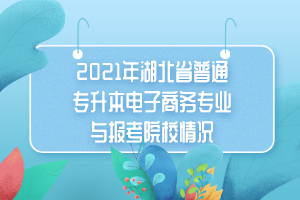 2021年湖北省普通专升本电子商务专业与报考院校情况