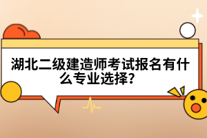 湖北二级建造师考试报名有什么专业选择？