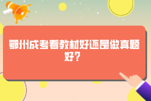 鄂州成考看教材好还是做真题好？