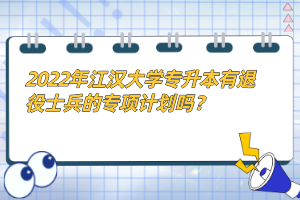 2022年江汉大学专升本有退役士兵的专项计划吗？