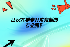 江汉大学专升本有新的专业吗？