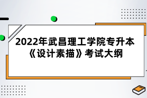 2022年武昌理工学院专升本《设计素描》考试大纲