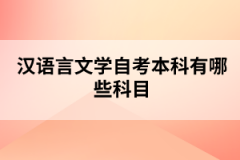 湖北随州自考汉语言文学专业要考哪些科目？