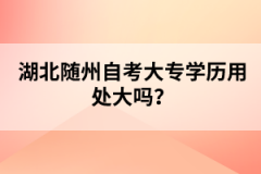 湖北随州自考大专学历用处大吗？