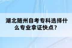 湖北随州自考专科选择什么专业拿证快点？