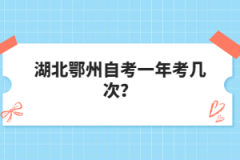 湖北鄂州自考一年考几次？