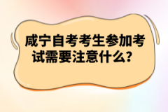 咸宁自考考生参加考试需要注意什么？